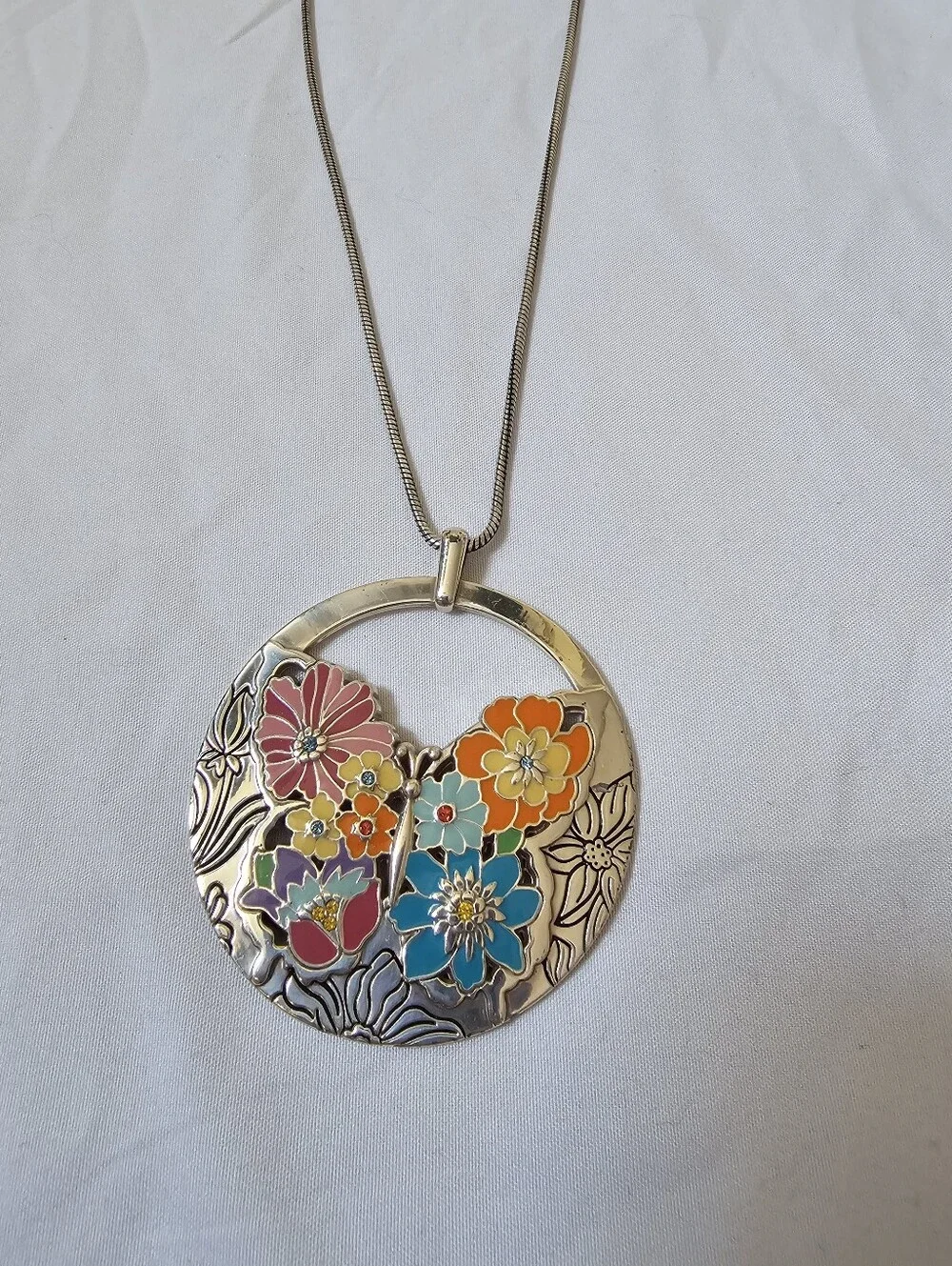 Brighton Enchanted Garden Convertible Reversible Floral Butterfly Necklace